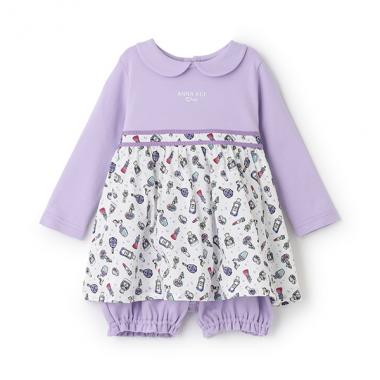 総柄ワンピース＋カバーパンツ