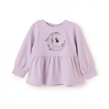 月ネコ刺しゅうトレーナー