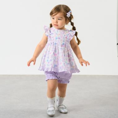 総柄チュニック＋カバーパンツ