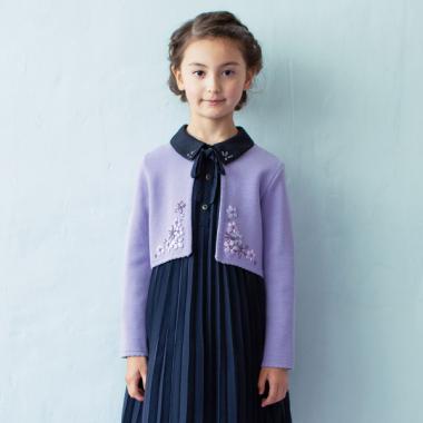 【セレモニー】刺しゅうニットジャケット