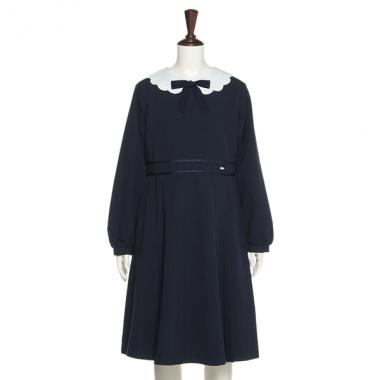 【セレモニーJr】衿スカラ長袖ワンピース