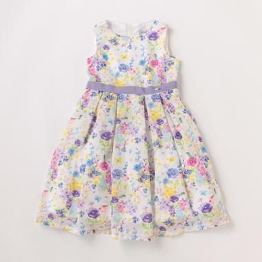 flowerGarden柄ワンピース【日本製】