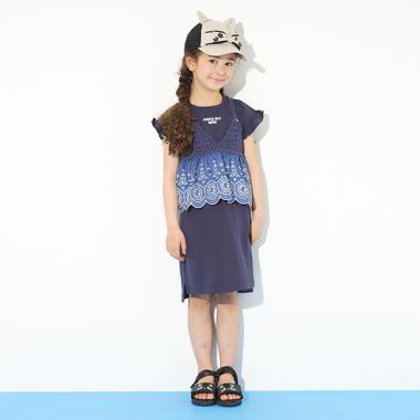 ニットビスチェ+カットワンピース