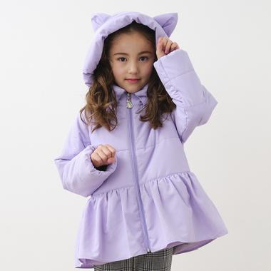 【はっ水】ネコ耳中綿コート