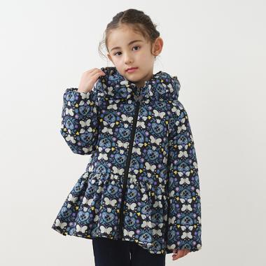 Butterfly Heart 総柄中綿コート