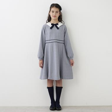 【リンク】【セレモニーJr】衿スカラ長袖ワンピース