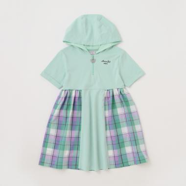 チェック切り替えワンピース