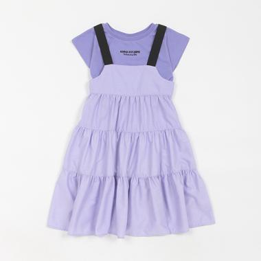 短丈Tシャツ+ジャンスカ