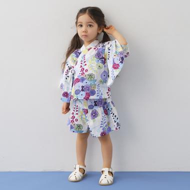 レトロ花柄甚平