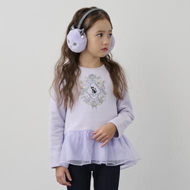 ペプラムチュール刺しゅうトレーナー