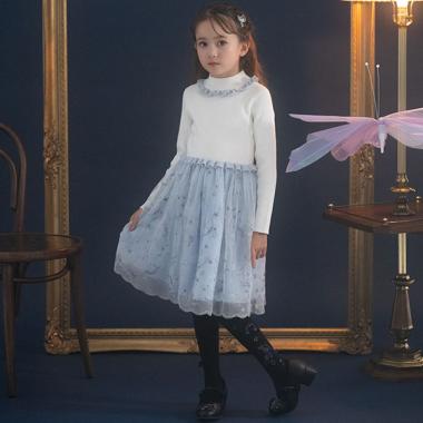 ニットドッキングチュールワンピース