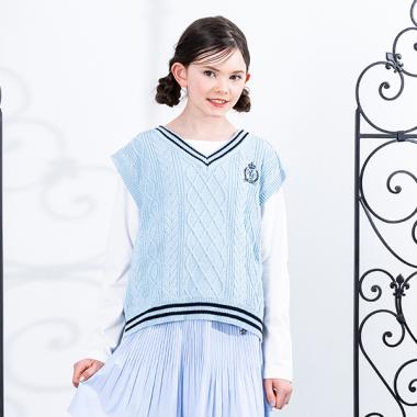 ニットベスト＋長袖Tシャツ