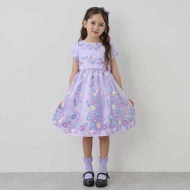 【セレモニー】フラワー総刺繍ワンピース