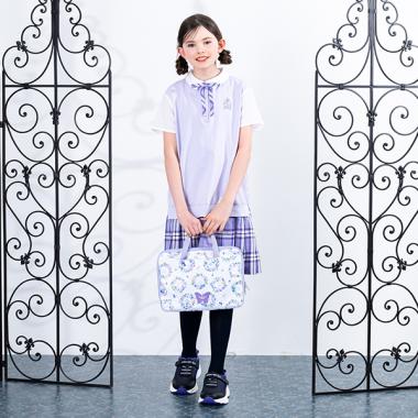 チェックレイヤード風ワンピース