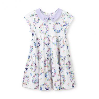 フラワーリース柄カットソーワンピース