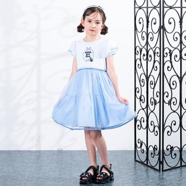 チュールスカートドッキングワンピース