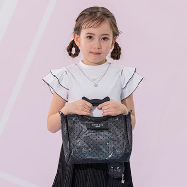 ネコ巾着つきメッシュバッグ