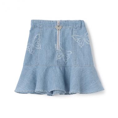 蝶デニムスカート 1分丈スパッツつき