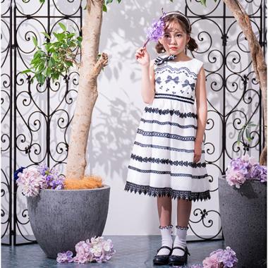 【Premium】レースボーダードレス