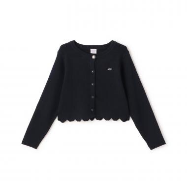 裾スカラップカーディガン