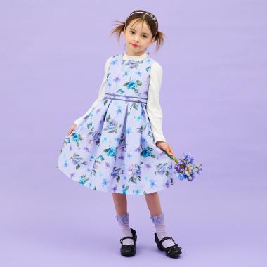 Rose Sketch柄布帛ワンピース