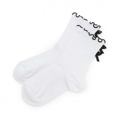 後リボンメロウロッククルーソックス