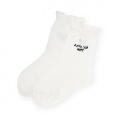 ラインストーンチョウクルーソックス