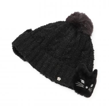 ネコ耳当てつきニット帽