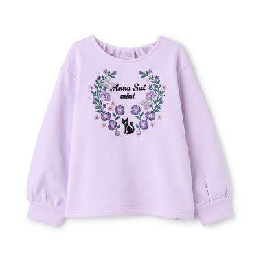 【あったか】ドリーミーネコ刺しゅうトレーナー