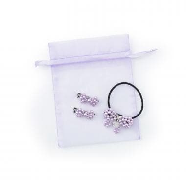 【GIFT 巾着つき】パールリボンヘアアクセサリーSET