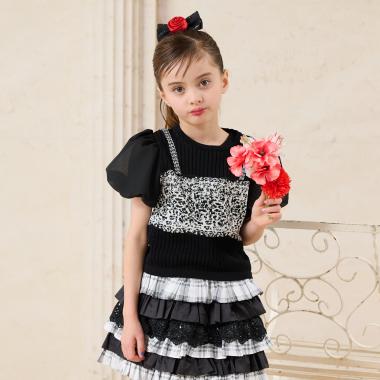 華やぎビスチェ風ニット＋タンクトップ