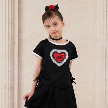 華奢見えハートTシャツ