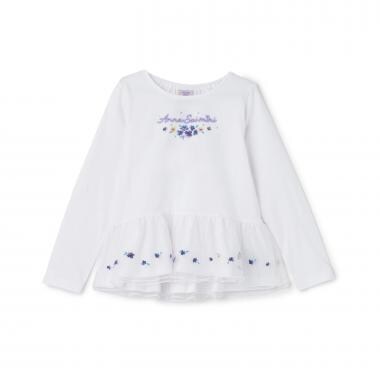 【人気商品再入荷】【直営店で取り扱い無し】裾ペプラムチュール長袖Tシャツ