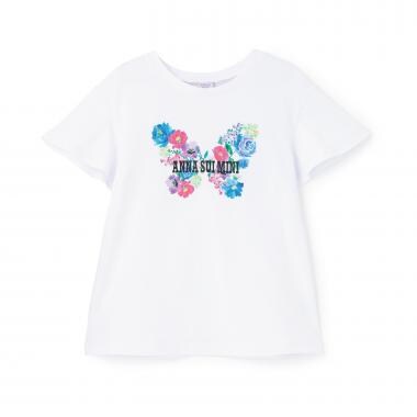 【人気商品再入荷】【直営店で取り扱い無し】チョウ花プリント半袖Tシャツ【接触冷感】
