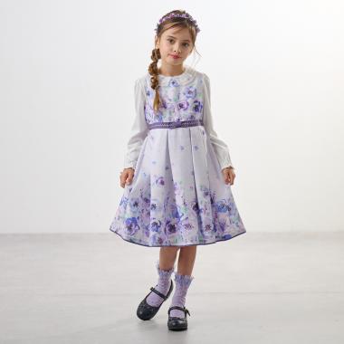 【ceremony】名品華やぎ水彩花柄ワンピース(日本製)