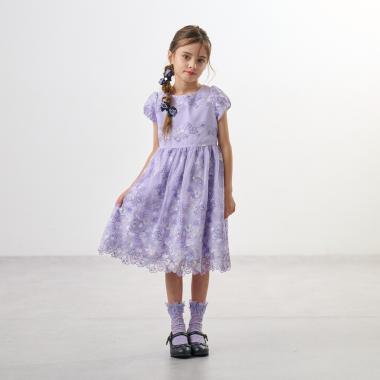 【ceremony】華やぎフラワー総刺しゅうワンピース（日本製）