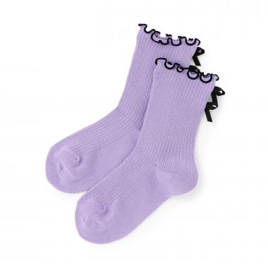 後ろリボンメロウロッククルーソックス