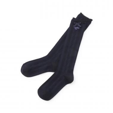 リボンフロート編みハイソックス