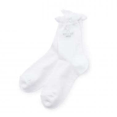 ラインストーンチョウクルーソックス