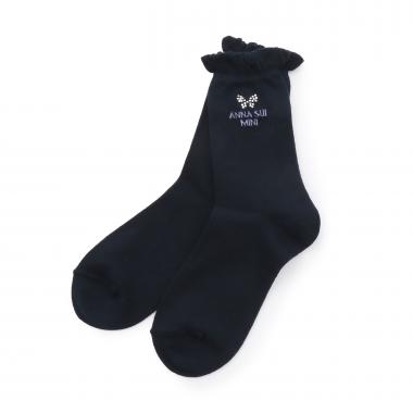 ラインストーンチョウクルーソックス