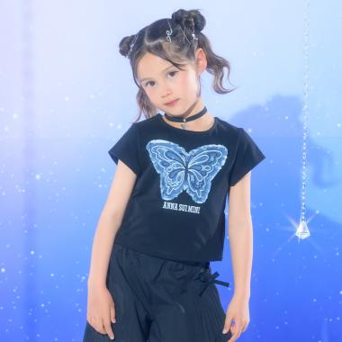 チョーカーつき蝶Tシャツ【接触冷感・UVカット】