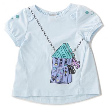 お家バッグネコトロンプルイユTシャツ