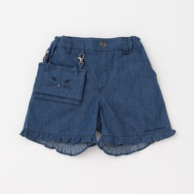ネコ移動ポケットつきショートパンツ