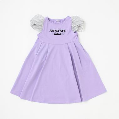 袖ストライプカットワンピース