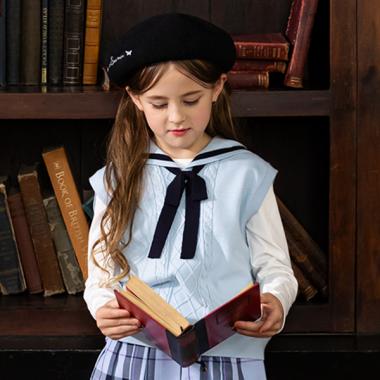 セーラー衿ベスト+長袖Tシャツ