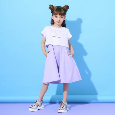 ラインストーンロゴTシャツ＋ワンピースセット