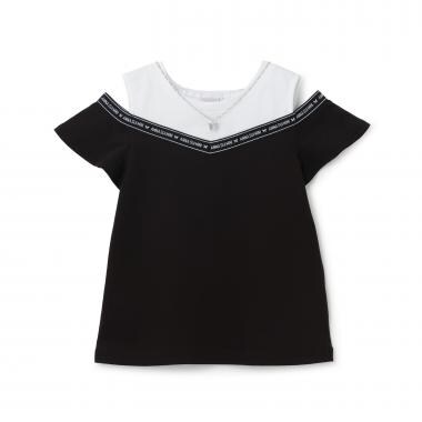 ネックレスつきロゴテープTシャツ