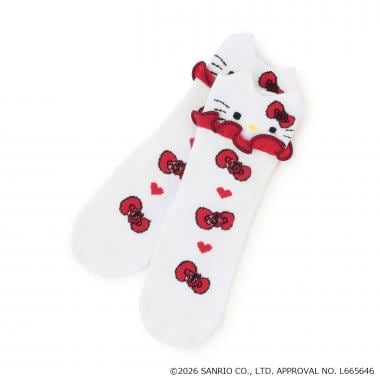 【HELLO KITTY】耳付きクルーソックス