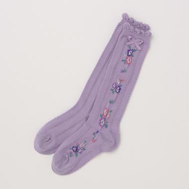【人気商品再入荷】【直営店で取り扱い無し】花柄ハイソックス【日本製】