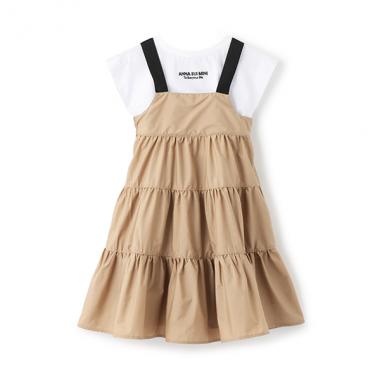 【人気商品再入荷】【直営店で取り扱い無し】短丈Tシャツ+ジャンスカ